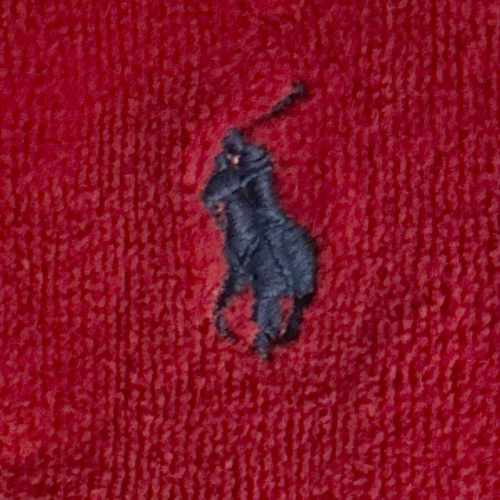 Vintage Polo Ralph Lauren Bathrobe Plush Lounge Spa Red O/S Pocket Pony SEE NOTE - Picture 3 of 8